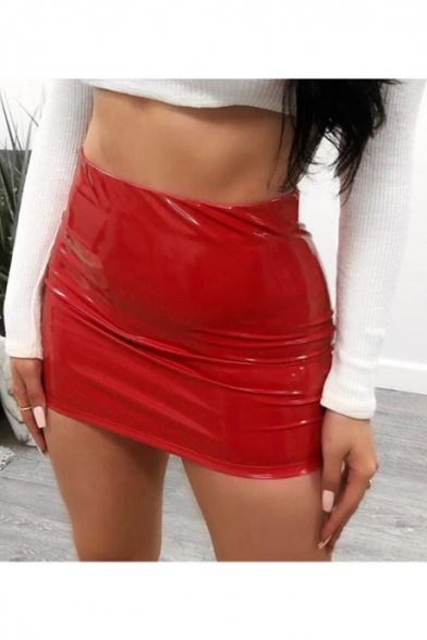 Womens Cool Metallic Color Sexy Mini Short Bodycon Night Club Skirt