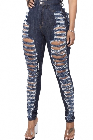 womens ripped ankle jeans