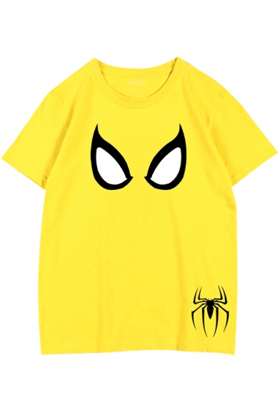 Funny Cool Spider Eyes Printed Unisex Casual Cotton Comic T-Shirt