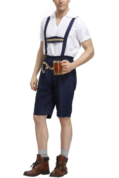 Men's Popular Fashion Munich Beer Festival Cosplay Costume Navy Overalls Jumpsuits