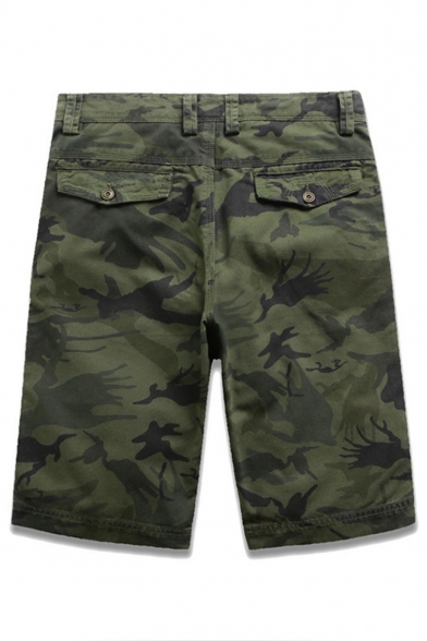 Men's Summer Fashion Popular Camouflage Print Casual Cotton Zip-fly Cargo Shorts