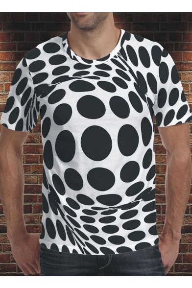 Summer Cool Unique Black and White Soccer Ball 3D Print Short Sleeve Tee