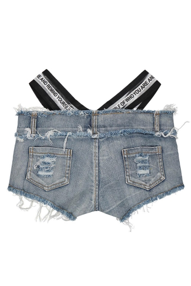 Summer Womens Sexy Hollow Out Destroyed Frayed Night Club Hot Pants Denim Shorts
