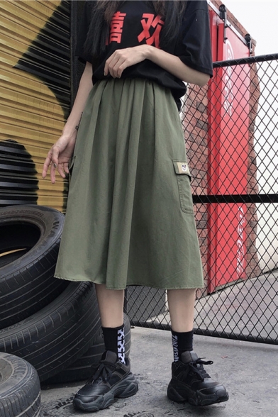 Black Cargo Slouch Pocket Tie Waist Asymmetric High Low 192 mv Skirt S M L XL 