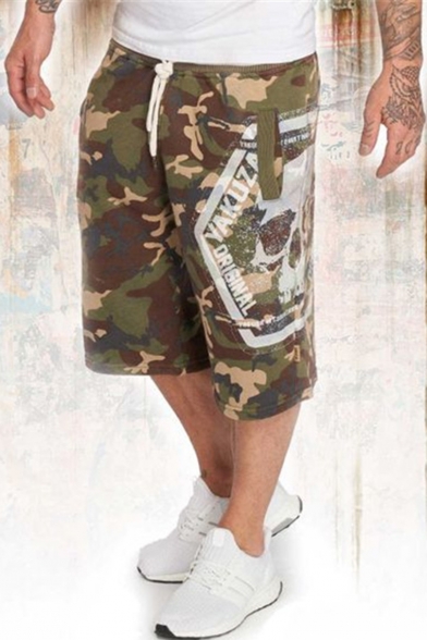 Camouflage Mens Printing Shorts，Tigivemen Summer Casual Loose Patchwork Beach surf Pants