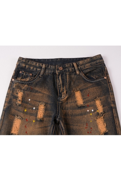 brown ripped jeans