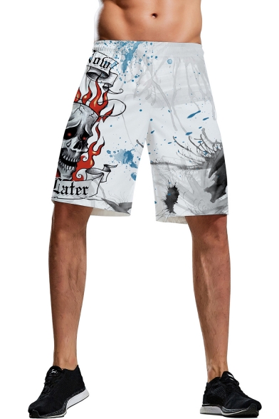 mens skull swim trunks