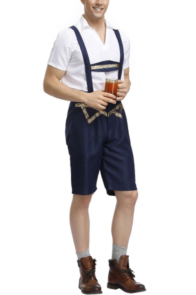 Men's Popular Fashion Munich Beer Festival Cosplay Costume Navy Overalls Jumpsuits