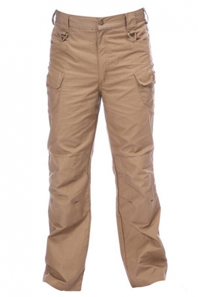 Men's Popular Simple Fashion Solid Color Multi-pocket Tactical Trousers Cargo Pants