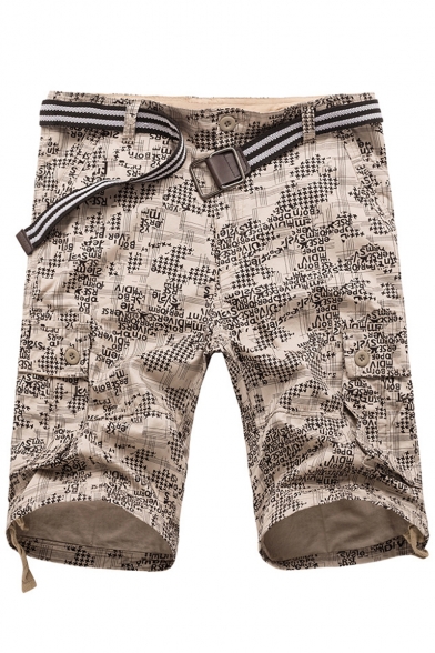Men's Summer Trendy Cool Camouflage Printed Flap Pocket Side Cotton Cargo Shorts