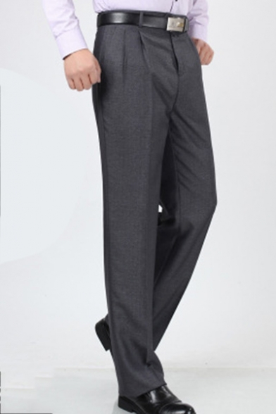 Stylish Basic Simple Plain Men's Cotton Business Dress Pants
