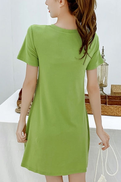 plain green t shirt dress
