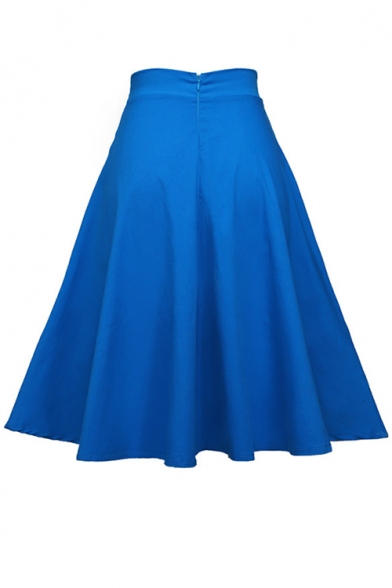 Summer Fashion Elastic Waist Dog Print Pleated Midi Skirt for Sweet Girls