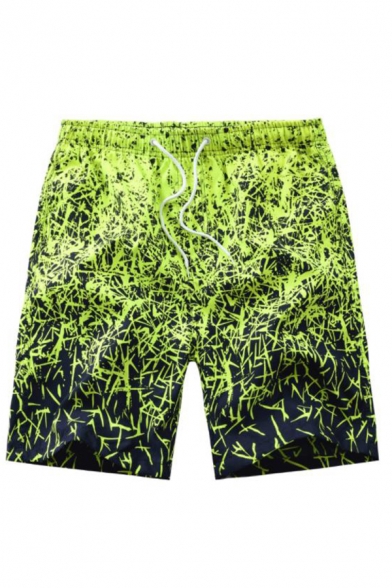 Men's Fashion Pattern Quick Drying Breathable Cloth Drawstring Waist Beach Shorts Swim Trunks