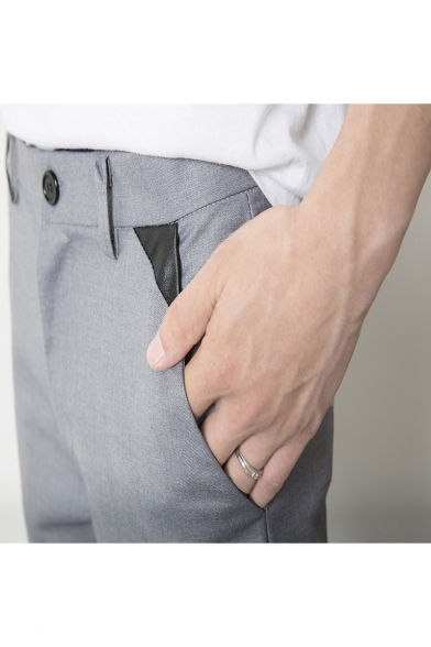 Men's Fashionable Basic Simple Plain Straight Business Dress Pants