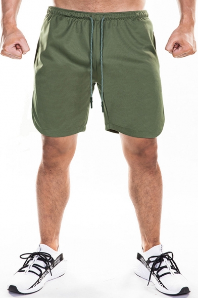 Men's Summer Simple Fashion Letter Printed Drawstring Waist Quick-drying Training Sweat Shorts