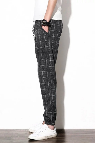 grey plaid sweatpants