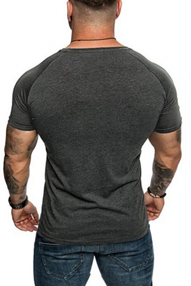 XILALU Summer Mens Casual Fashion Round Neck Short-Sleeved Modal Cotton T-Shirt Top 