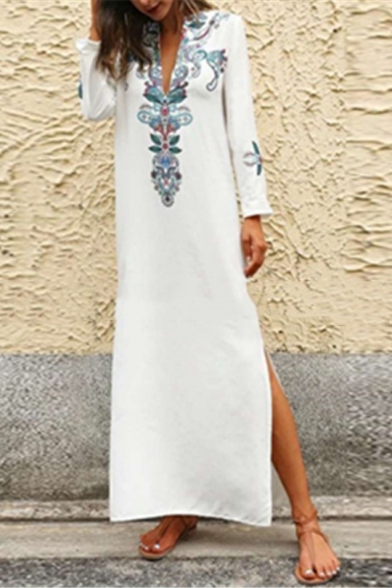 Summer New Stylish Hollow Lace Patched V-Neck Simple Solid Color Casual Midi Ruffled Beach Dress