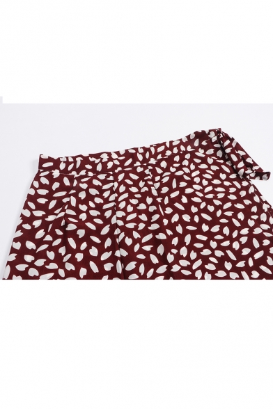 Summer Stylish Womens Leopard Print Tie-Waist Maxi Wrap Skirt for Women