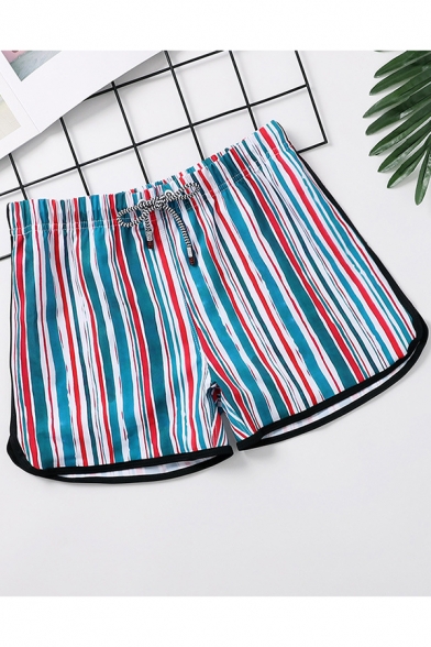 Summer Womens Fashion Holiday Printed Drawcord Waist Loose Fit Casual Sport Beach Shorts