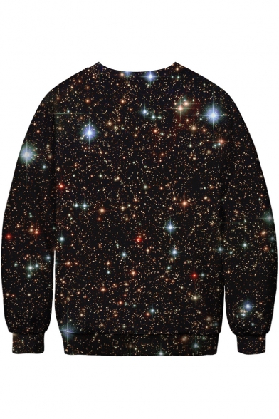 Hot Popular Christmas Santa Claus Unicorn Galaxy Printed Loose Casual Pullover Sweatshirt