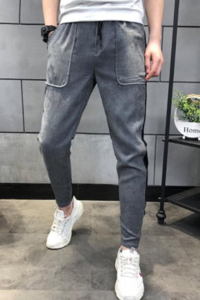 Men's New Fashion Side Striped Drawstring Waist Slim Fit Casual Sweatpants