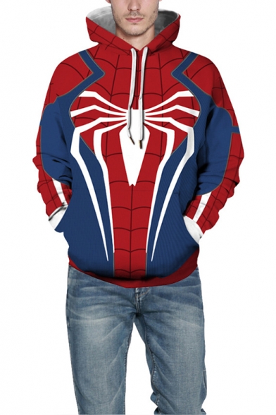 New Stylish Cool 3D Spider Pattern Long Sleeve Casual Loose Sport Hoodie