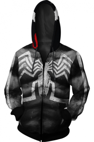 long black zip up hoodie