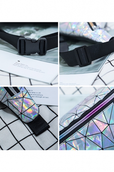Hot Trendy Geometric Luminous Printed Laser Fanny Pack Belt Bag 17*8*15 CM