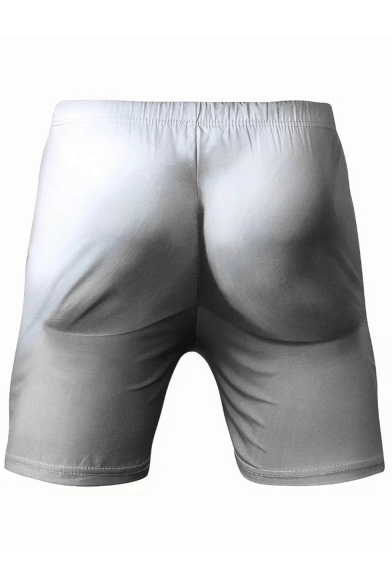 Men's Casual Unique Pattern Cotton Drawstring Waist Beach Shorts Swim Trunks