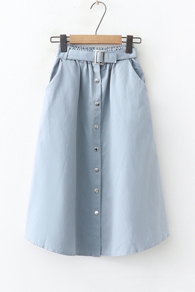 button down skirt with pockets