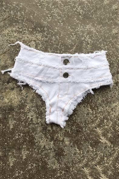 Summer Girls Hot Popular Distressed Frayed Hem Sexy Beach Hot Pants Denim Shorts