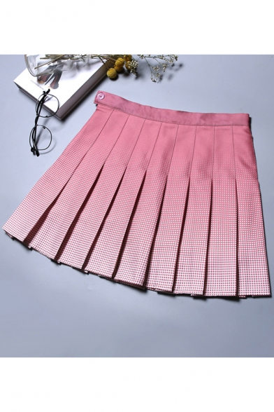Summer Hot Fashion Cute Style Polka Dot Print High Waist Button Side Mini Skirt