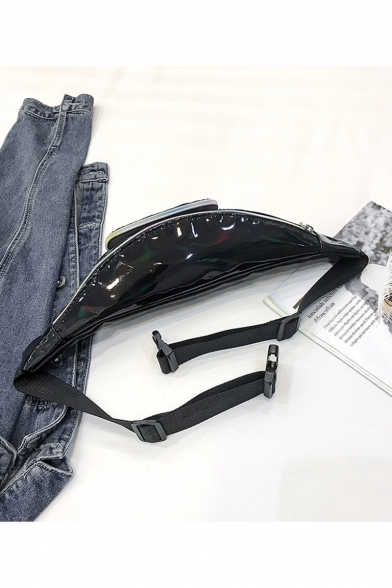 Hot Fashion Plain Transparent Laser Chest Bag Belt Bag With Zipper Pocket 28*14*9 CM