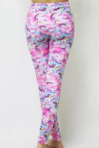 Hot Stylish Multi Color Print Elastic Waist Stretch Skinny Fitted Pants Leggings