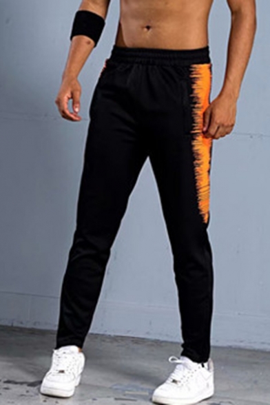 Men's New Stylish Printed Elastic Waist Slim Fit Casual Running Pants