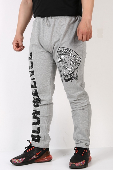 New Fashion Letter Figure Printed Drawstring Waist Men's Casual Outdoor Sport Loose Sweat Pants