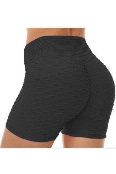 Women's Hot Popular Jacquard Bum Lift Sport Yoga Skinny Fit Stretch Shorts