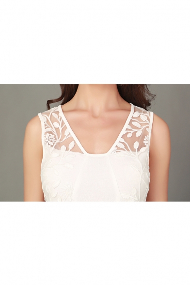 Womens Simple Plain Fashion Lace Floral Print Patchwork V Neck Romper Shorts