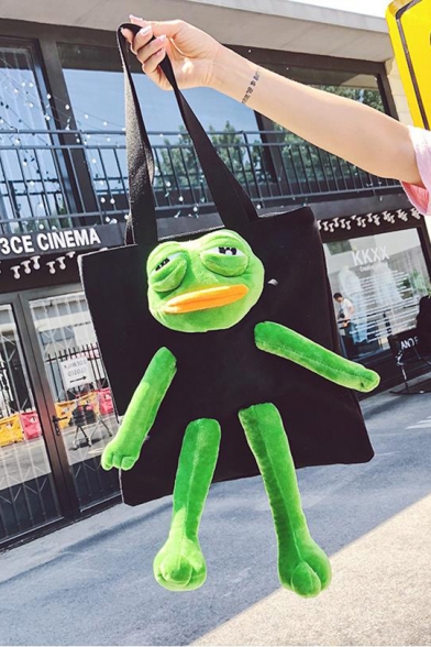 Girls Funny Comic Sad Frog Shaped Fashion Shoulder Bag 34*34cm
