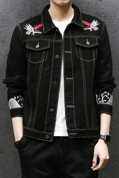 short denim jacket black