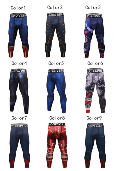 Men's Hot Fashion Popular Cosplay 3D Printed Quick-drying Skinny Sports Pants