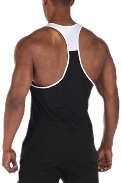 Pandapang Mens All-Match Racerback Solid Color Fitness Cotton Sports Tanks 
