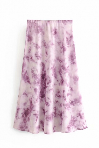 Summer Hot Trendy Purple Tie Dye High Waist Mini Skirt for Women