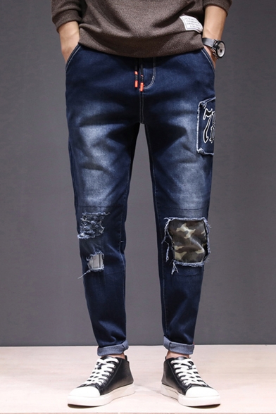 ripped camo jeans mens