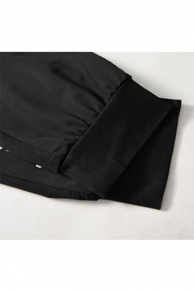 Men's Fashion Letter Skull Printed Drawstring Waist Black Casual Comfortable Sweatpants