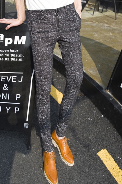 Men's New Fashion Simple Plain Elastic Slim Fit Casual Cotton Pencil Pants