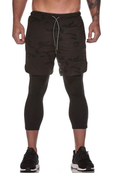 Men's New Stylish Cool Camouflage Printed Double Layer Quick-drying Sports Sweatpants