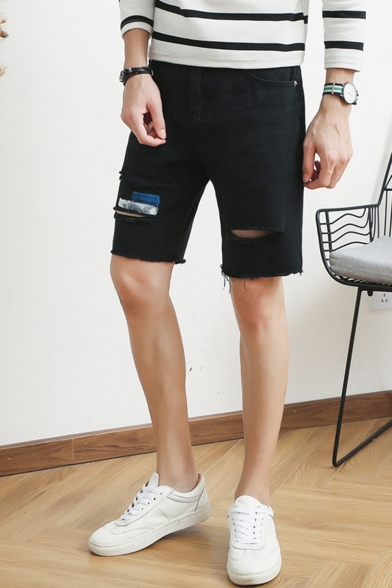 Buy Black Jean Shorts Mens Outfit Off 72